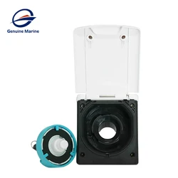 Filtre d'entrée de trappe de remplissage d'eau douce par gravité blanc verrouillable et 2 clés pour accessoires de camping car, bateau, remorque, caravane, camping car 