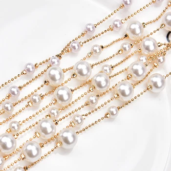 

6/10mm White Natural Freshwater Pearl 4m/lot Choker Necklace Baroque Luxury Simple Style Handmade DIY Wedding Party Jewelry gift