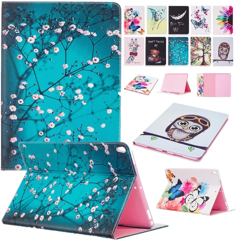 

Case For Ipad Pro 10.5 Case Cover Blue Cartoon FlowerTree Luxury Abstract Stand Wallet Flip Card Holders PU Leather Tablet Case
