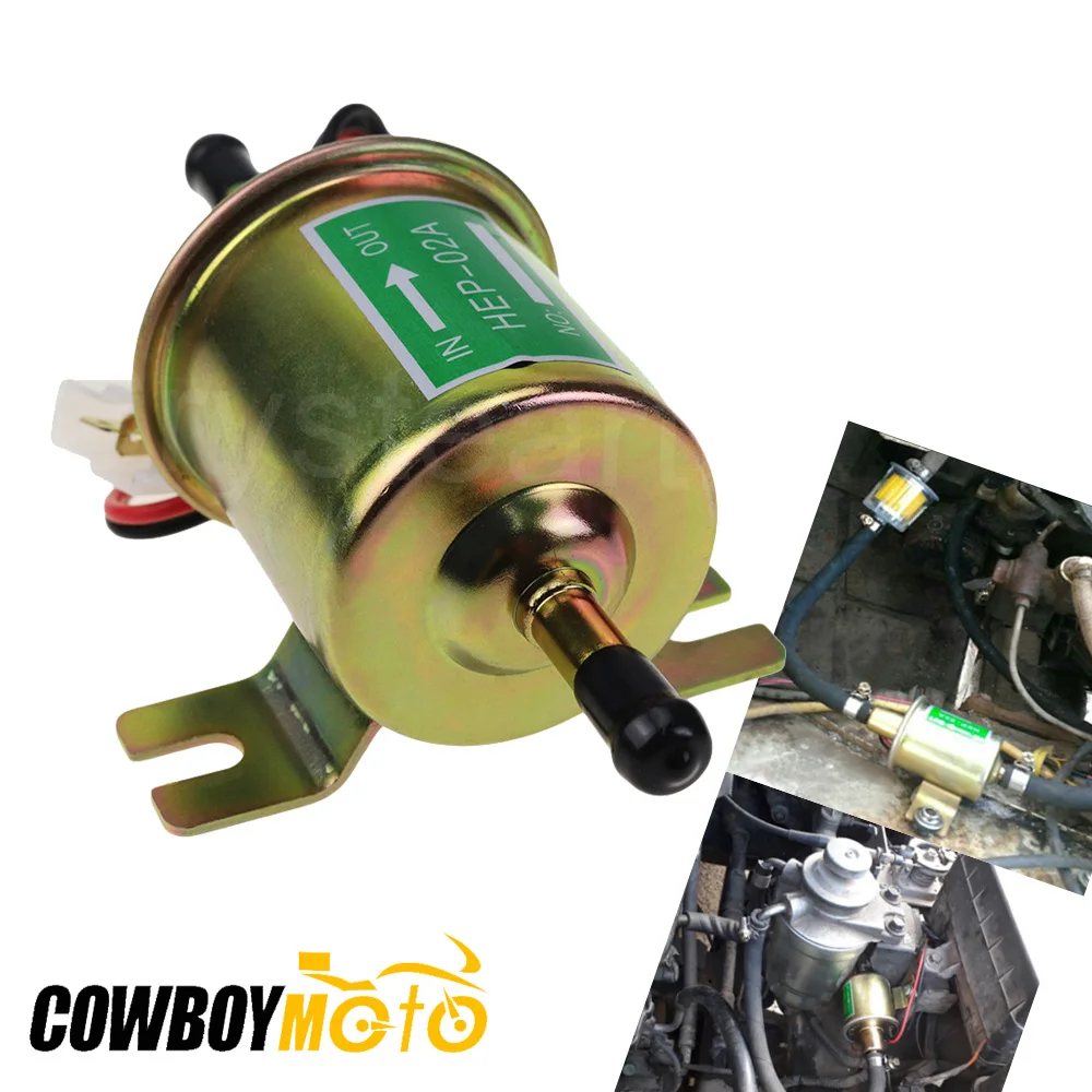 

Brand New Universal 12V Electric Fuel Pump Low Pressure Bolt Fixing Wire Diesel Petrol HEP-02A For Car Carburetor Motorcycle ATV