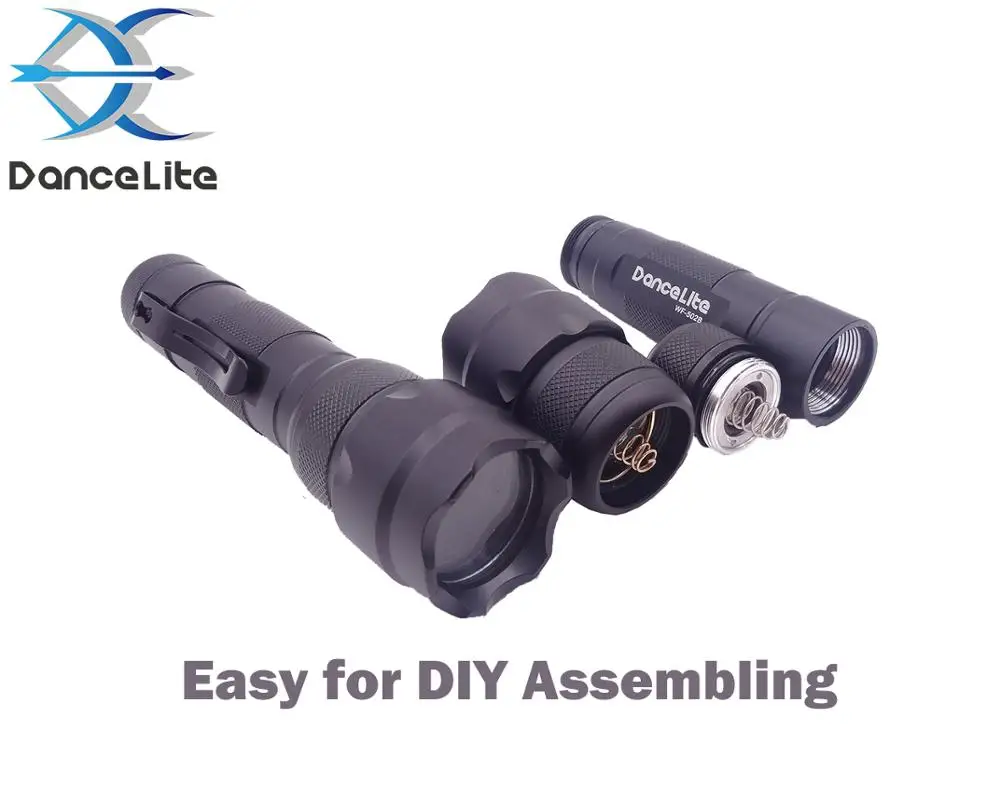 DanceLite 502B классический черный алюминиевый фонарь XM-L2 XML2 3000 K/4000 K/5000 K/6500 K карманный фонарь