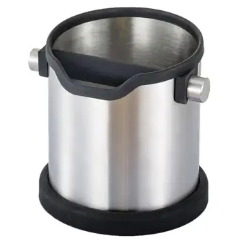 

Barrel Bucket Barista Espresso Knock Grind Knock Box Anti slip Detachable Knock Bar Tools Stainless Steel Coffee Knock Bin Boxs