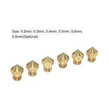 10 шт. MK10 медное сопло экструдера печатающая головка M7 резьбовой 0,2/0,3/0,4/0,5/0,6/0,8 мм для 1,75 мм нить 3D-принтеры Запчасти