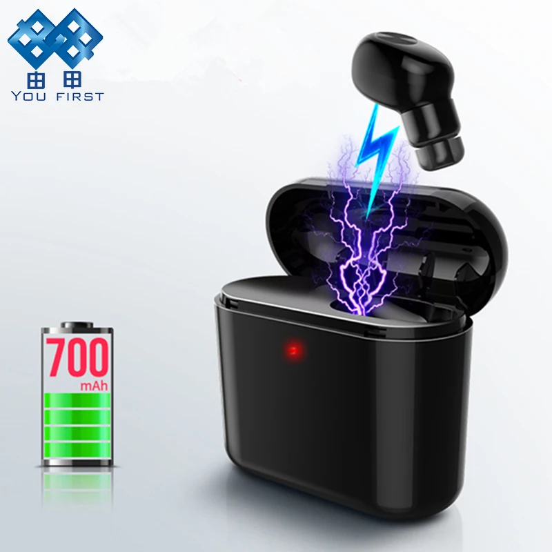 BL 1 Bluetooth Earphone wireless Headset Single In Ear with Charging Case Earpieces with Mic Earbud for Mobile Phone Airdots