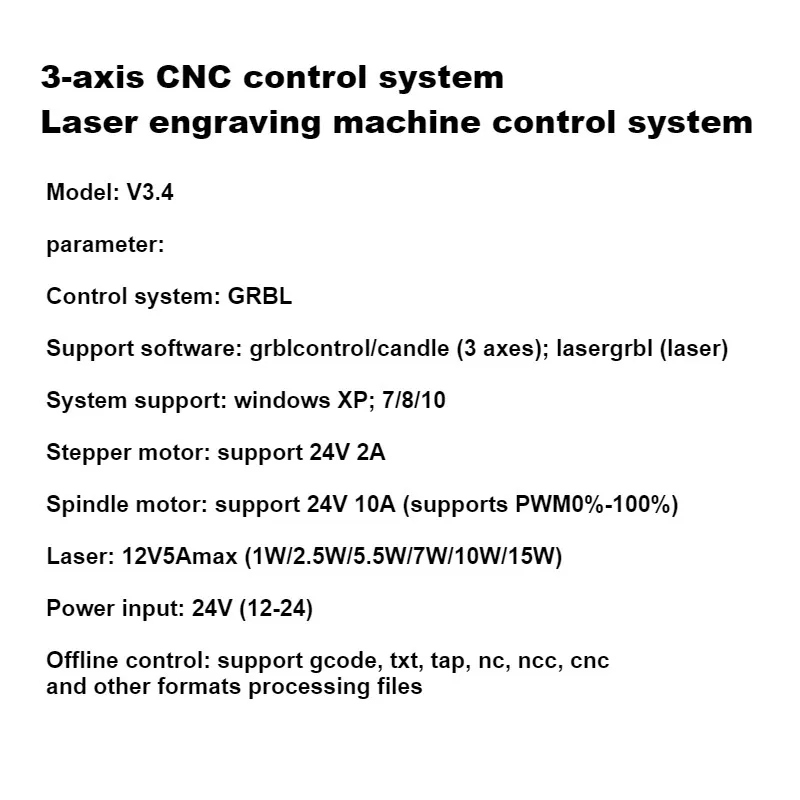  3 Axis GRBL 1.1f CNC sistema de Control láser enrutador/grabador láser tablero de Control sin conex