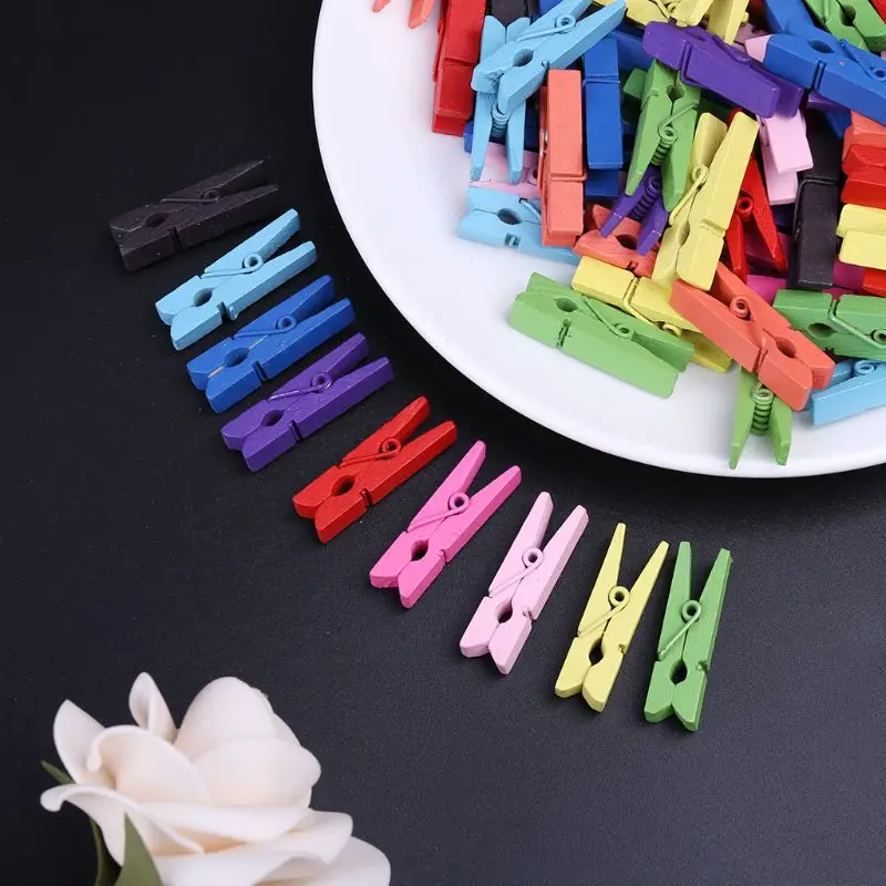 100 шт. горячая Распродажа мини натуральная деревянная одежда фото бумага Peg Pin прищепка ручной работы зажимы школьные офисные канцелярские принадлежности