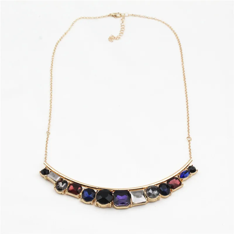 

Stained glass crystal curved necklace texture goes with everything