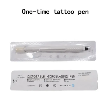 

Disposable Eyebrow Microblading Manual Pen With Needle Permanent Makeup 12pin/14 pin/18 U Blades Disposable Sterile Microblades