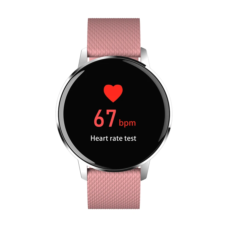 Bluetooth Смарт часы для женщин T4 закаленное стекло фитнес IP68 Водонепроницаемый здоровье Смарт Браслет монитор сердечного ритма спортивные браслеты - Цвет: Pink