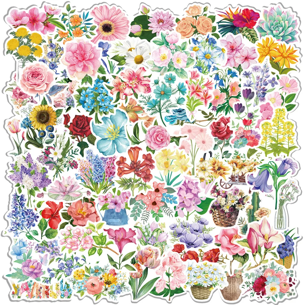 

10/30/50PCS Flowers Plant Graffiti Laptop Guitar Motorcycle Luggage Skateboard Bike Waterproof Sticker Wholesale