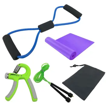 

4Pack Jump Rope Grip Workout Band 8-Word Pull Rope Home Fitness Equipment 27RD