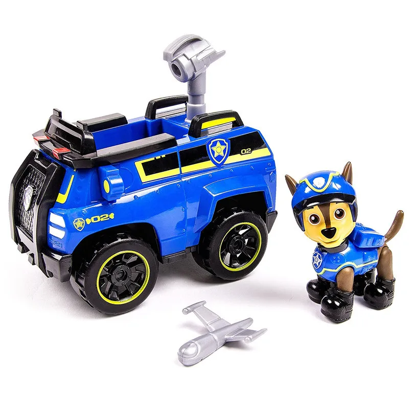 Paw Patrol игрушки для собак полный набор командный центр самолет яхта паром трекер Райдер Patrulla Canina фигурки Juguetes детей - Цвет: Chase