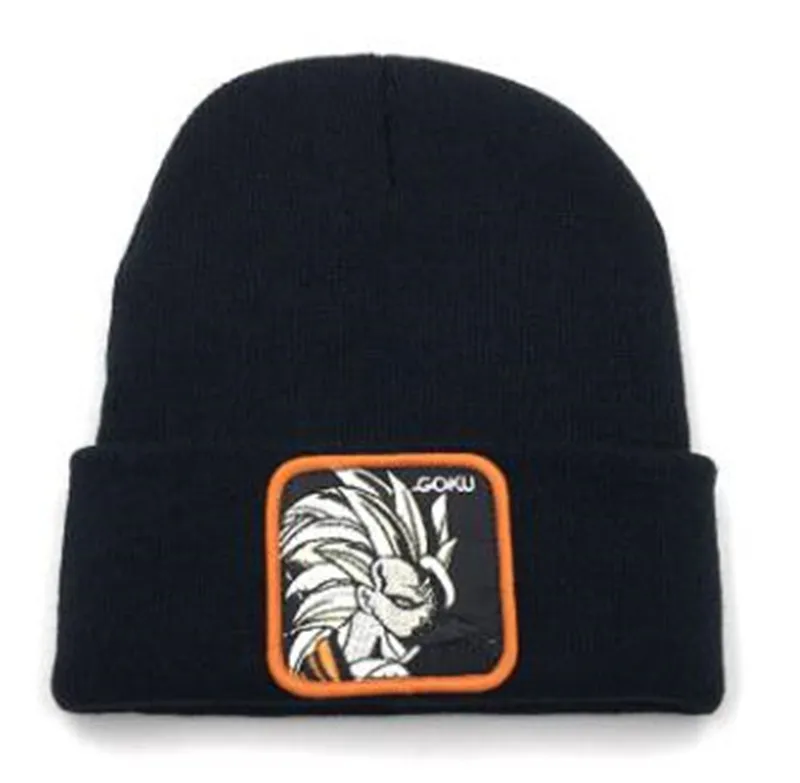 Style 2 Black Горячая новинка Япония аниме Dragon Ball Сон Гоку вязаная шапка вышивка Вегета Мода черный держать утепленная шапка осень зима подарок - Цвет: Style 2 Black