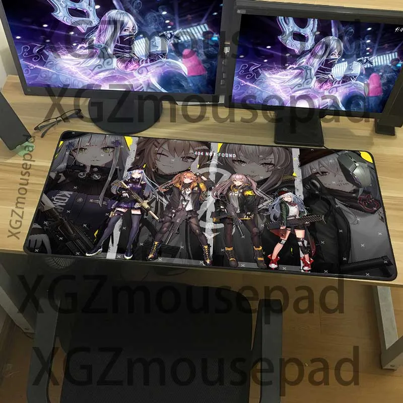XGZ Anime Custom Large Gaming Mouse Pad Black Lock Edge Girls Frontline Computer Desk Mat Rubber No