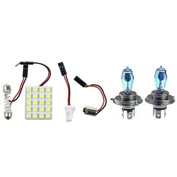 

20 5050 White SMD LED Light Panel e Lamp Bulb with 1 Pair H4 12V 100W 6000K Super Bright White Light Car Xenon Lamp