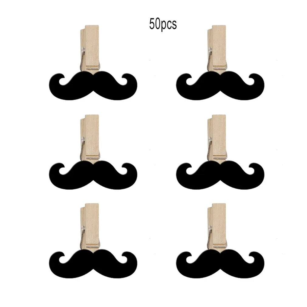 Wooden Crafts Creative Black Beard Clip Mini Wood Clip Diy Handmade Accessories Home Decoration Small Wooden Clip