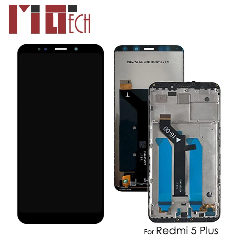 

LCD Display For Xiaomi Redmi 5 Plus Screen Touch Digitizer LCD For Redmi 5 Plus Assembly Replacement Black White With /No Frame