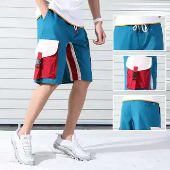 

Summer Mens Casual Cargo Pants Side Patchwork Pocket Loose Fit Shorts Streetwear Hip Hop Joggers Cargo Shorts For Male