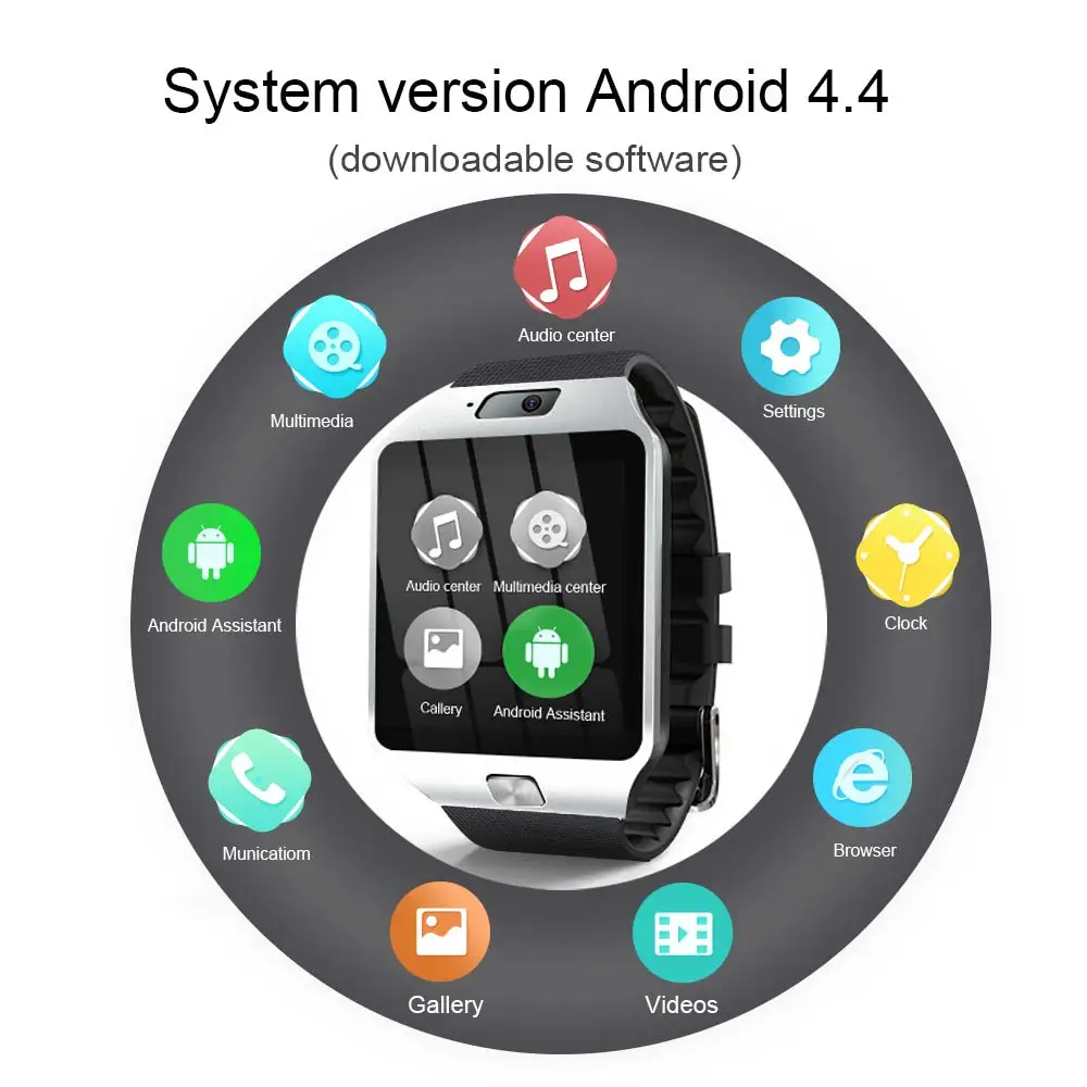  QW09 SPORT Smart Watch Android 4.4 3G WIFI 4GB RAM DZ09 Bluetooth 4.0 Real-Pedometer SIM Card Call 