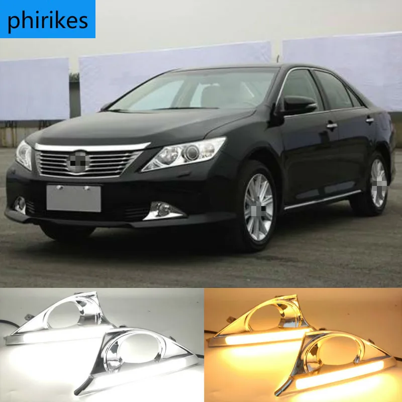 

Светодиодные дневные ходовые огни для Toyota Camry 2012 2013 2014 Drl Дневной светильник переднего бампера вождения противотуманная фара Дневной светильник головной светильник аксессуары