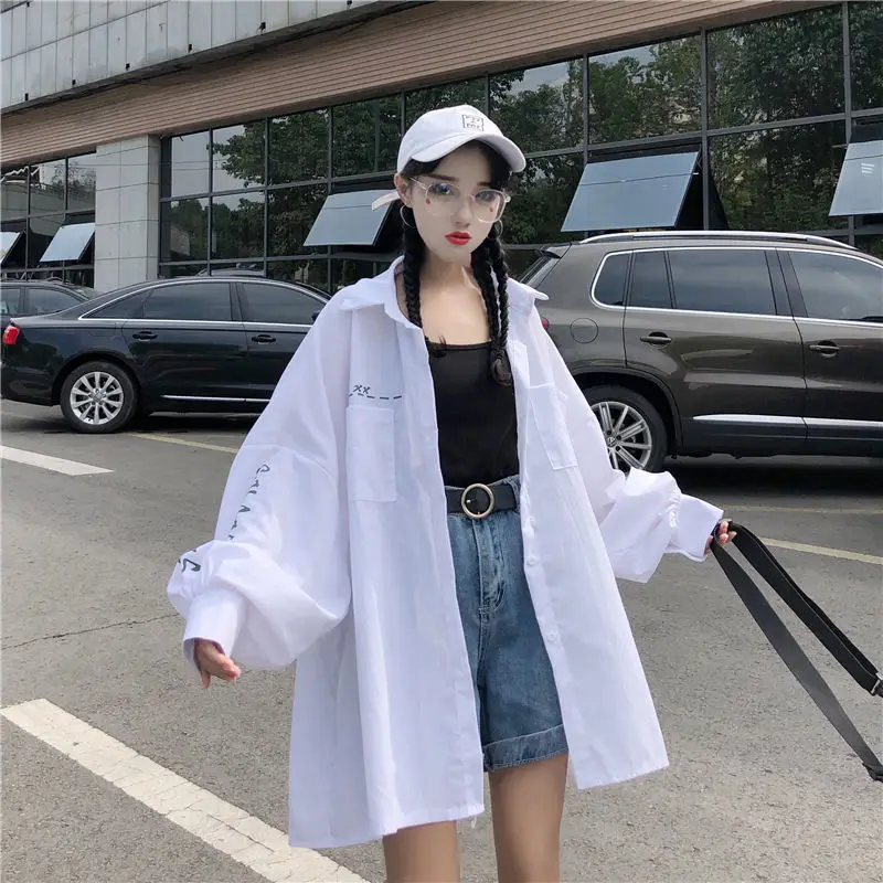 

Summer 2020 Spring New Style WOMEN'S Dress Korean-style Casual Long-sleeved Shirt Loose-Fit Versatile Base-Shirt G1662