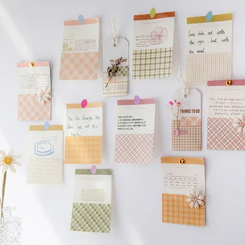 

30Pcs Kawaii Lattice Sticky Notes Cute Solid Color Memo Pads Writing Stickers For Kids Gifts School Supplies Stationery