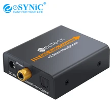ESYNiC цифро-аналоговый аудио конвертер коаксиальный Оптический Toslink RCA к R/L аудио адаптер 3,5 мм Jack конвертер DAC