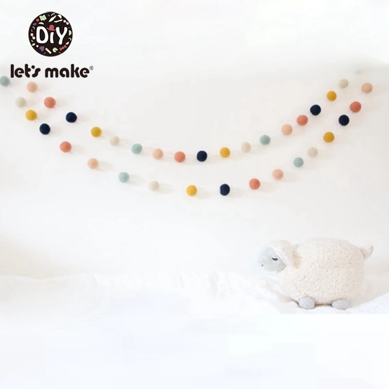 

50PCS Wool Felt Ball White Blue Grey Nursery Decor Kids Room Accessories 20mm Felt Balls For DIY Handmade Home Decoration