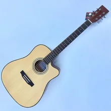 Высокое качество твердой древесины ели топ электрическая акустическая гитара естественный цвет Гитары ra с деревянной переплета