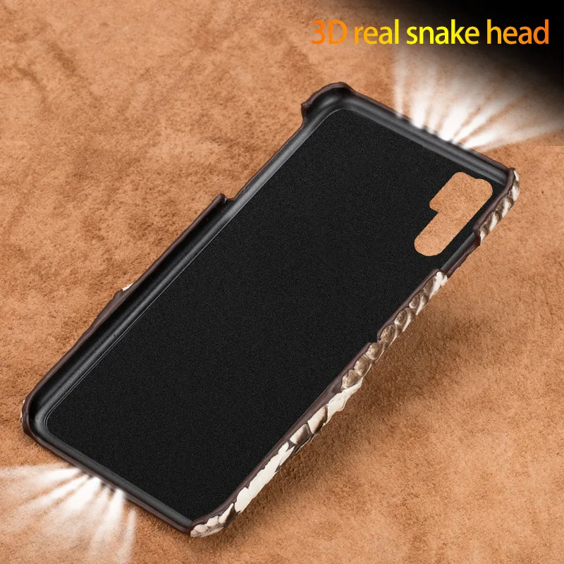 Genuine Leather snakeskins 3D phone case For Huawei P30 Pro mate 20 P20 Pro Lite Y9 P SMART 2019 Cove For Honor 10 20 8X 9X Pro