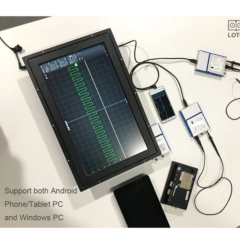 Портативный Виртуальный осциллограф OSC48M поддерживает Android телефон/windows, 50 м выборки, 20 м полосы пропускания, чем 1008C 6022BE