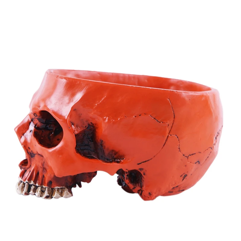 D Halloween Horror Simulation Skull Flower Pot Movie Props Model Garden Supplies Resin Flower Pots Planters - Цвет: D