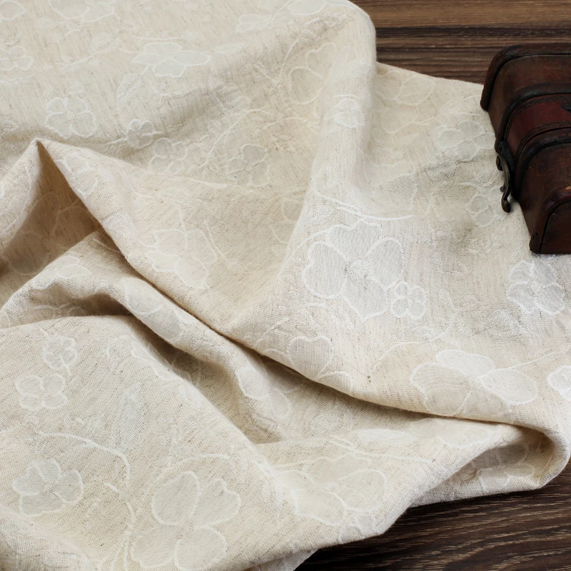 Высокое качество хлопок и лен ткань осень и зима Quadrupeda жаккард tissus бренд халаты куртки и платья лоскутное