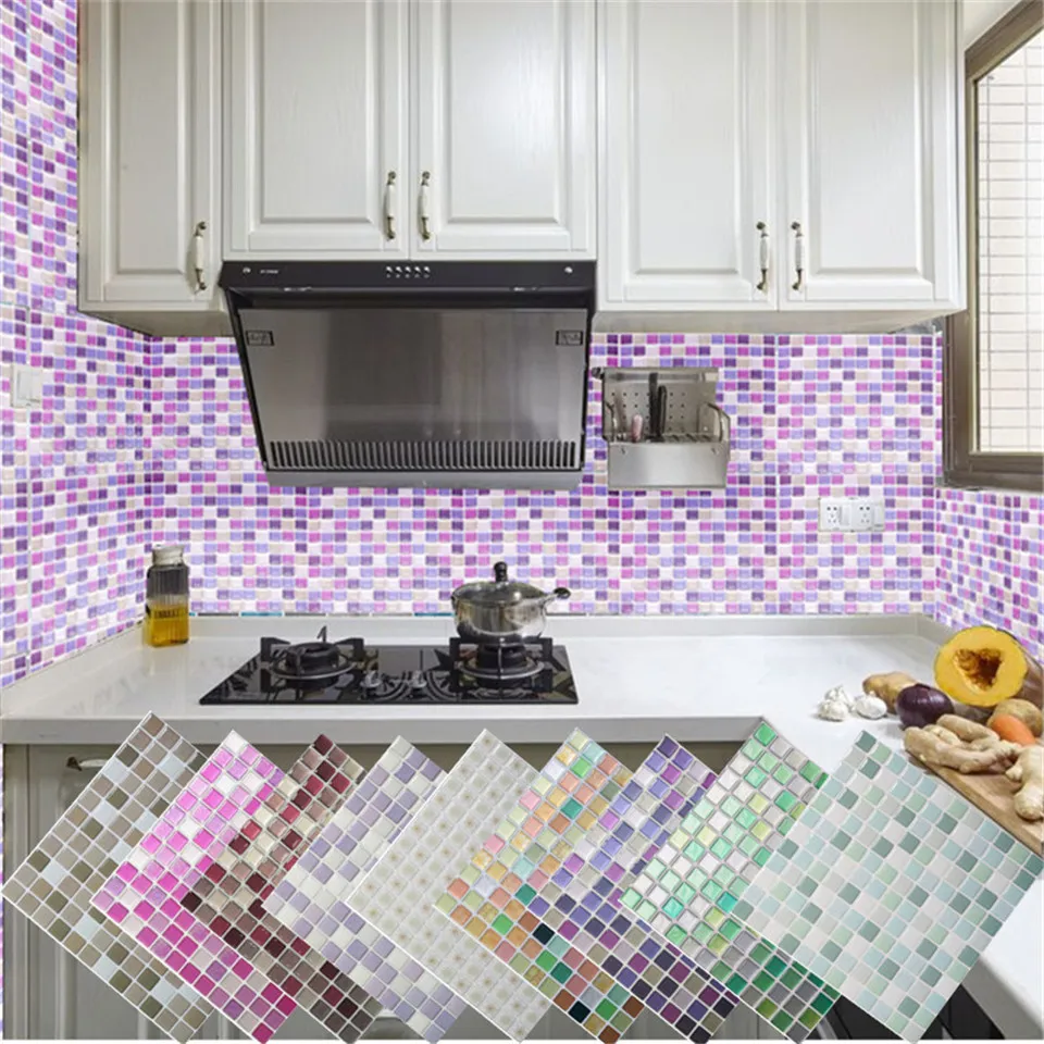 10 шт./компл. 3D мозаичная плитка наклейка для ванной кухни Backsplash водонепроницаемая