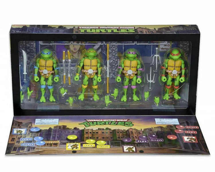 Набор из 4 NECA SDCC Ограниченная серия черепахи Рафаэль леonardo Michelangelo Donatello Shredder Ninjas " фигурка - Цвет: Turtles in box