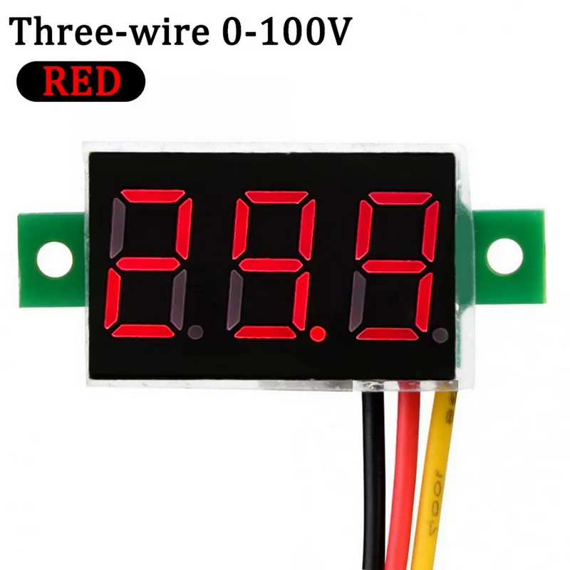 

Junejour 1 Pcs Digital Voltmeter LED Display Mini 2/3 Wires Voltage Meter Ammeter High Accuracy Red/Green/Blue DC 0V-30V 0.36"