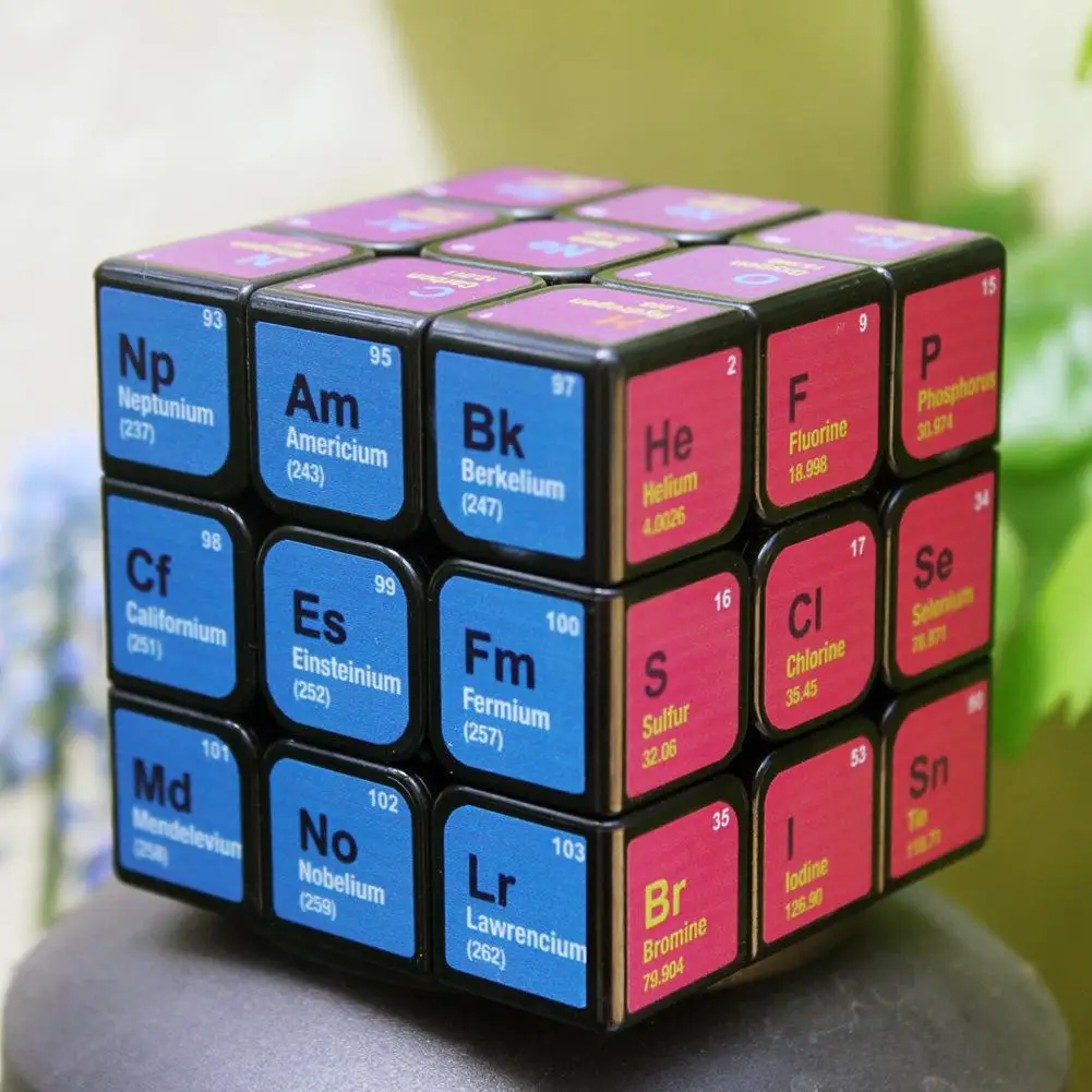 Кубический химический элемент, промежуточный стол, 3d-заказ, куб, обучающая формула, Прорезыватель для мозгов, твист, магический куб-мегаминкс, игрушка-головоломка