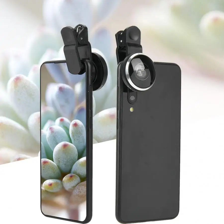 

235 Degree Super Fish Eye Camera Lens 19x Macro Lens with Clip 2 in 1 Set for Phone Tablet Camera Lens