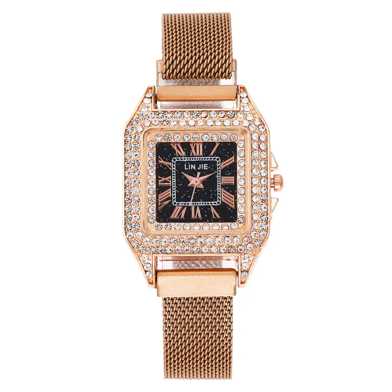 

Luxury Ladies Watches Square Dial Quartz Diamond Wrist Watch Women Stainless Steel Band Watches relogio feminino WM1034