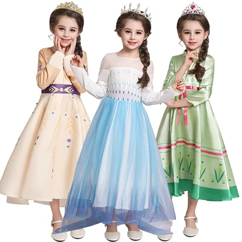 

Elsa Dress Kids Dresses For Girs Elsa Anna Costume Birthday Party Gown Toddler Princess Dress Girl Children's Clothing
