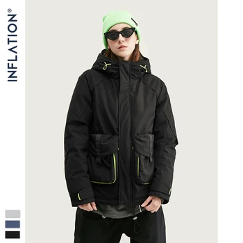 

INFLATION Men Winter Hooded Cotton-padded Thick Jacket Streetwear Cotton Padded Men Parkas 2020 Collection Men Winter Coat 9770W