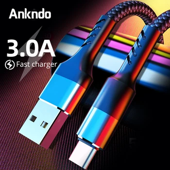 

3A Fast Charge USB Cable Micro USB Type C Charger Cable Charging For Phone Type-C Cord For Huawei Mate 10 Pro Redmi 4x Tape Wire