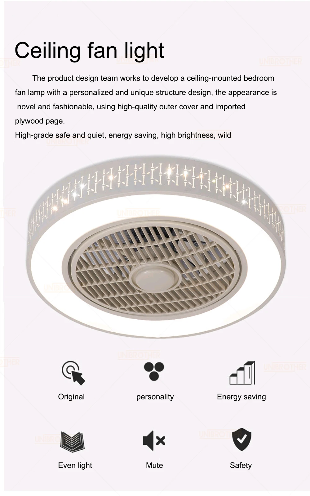 220V 50 см потолочные вентиляторы с светильник Спальня Decora 110V потолочный вентилятор пульт дистанционного управления Wi-Fi Управление вентилятор Ventilador De Teto