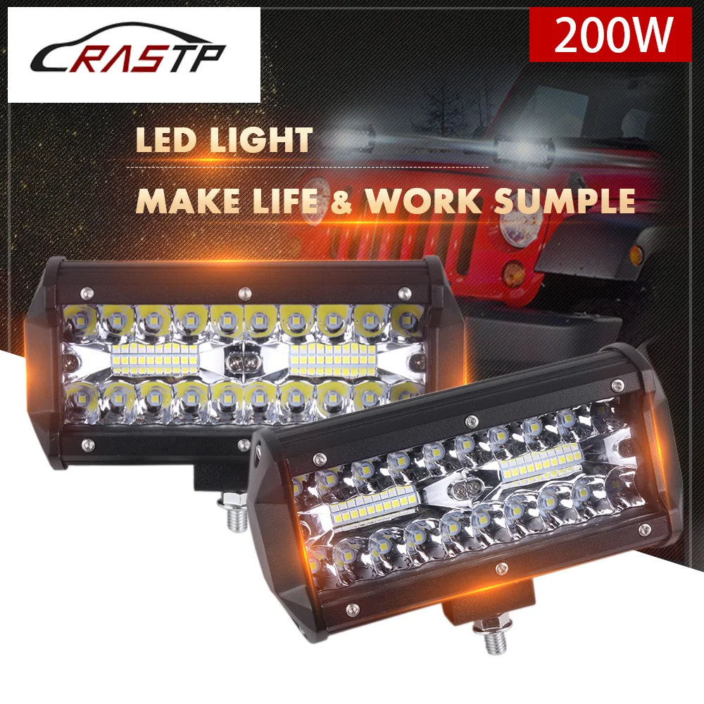 

RASTP-LED 6.5inch Light Bar 3 Rows pair Work Light Beam for Work Driving Offroad Boat Car Tractor Truck 4x4 SUV 12V 24V RS-CL001
