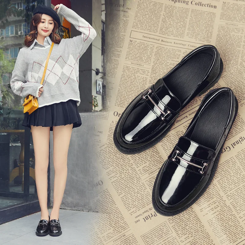 

Slip On Shoes For Women Oxfords Women's Loafers Woman Casual Female Sneakers Soft Modis Round Toe Slip-on Leather On Heels 2019