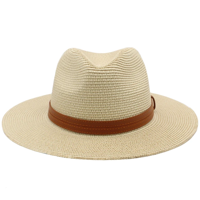 Mens Fedora Hats for Men Straw Trilby Hat Short Brim Sun Hat Panama Hat  Summer 7 1/4, Fits M/L Khaki at  Men's Clothing store