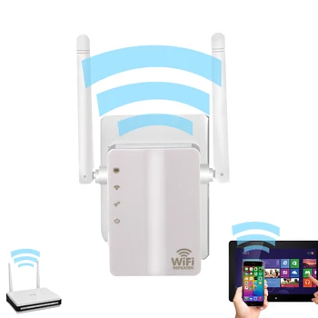 

300M 2.4G Wall US /EU Plug WiFi Receiver Wireless Router Repeater with External Antenna