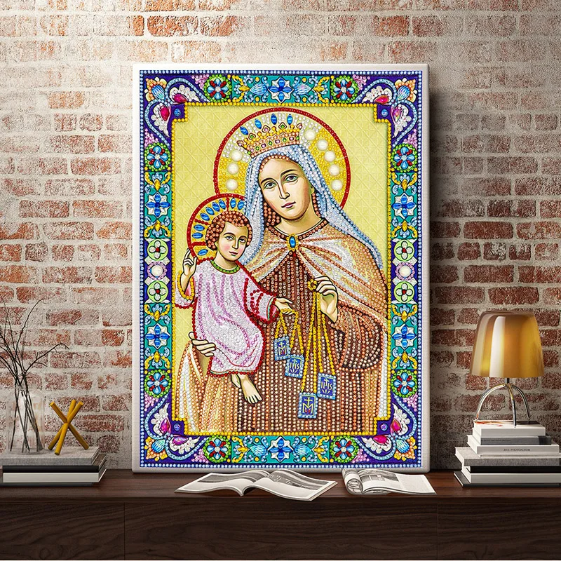 DIY 5D Diamond Mosaic Icon Diamond Painting Embroidery Big Special Stone Beadwork Pearl Crystal Orthodox Sale (1)