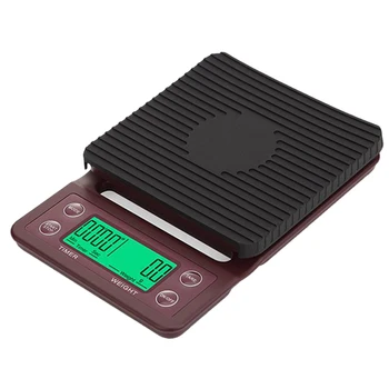 

LCD Display 3Kg/0.1G Coffee Scale Electronic Scale Kitchen Mini Precision Timing Scale Pocket Gram Weight Scale Baking Scale