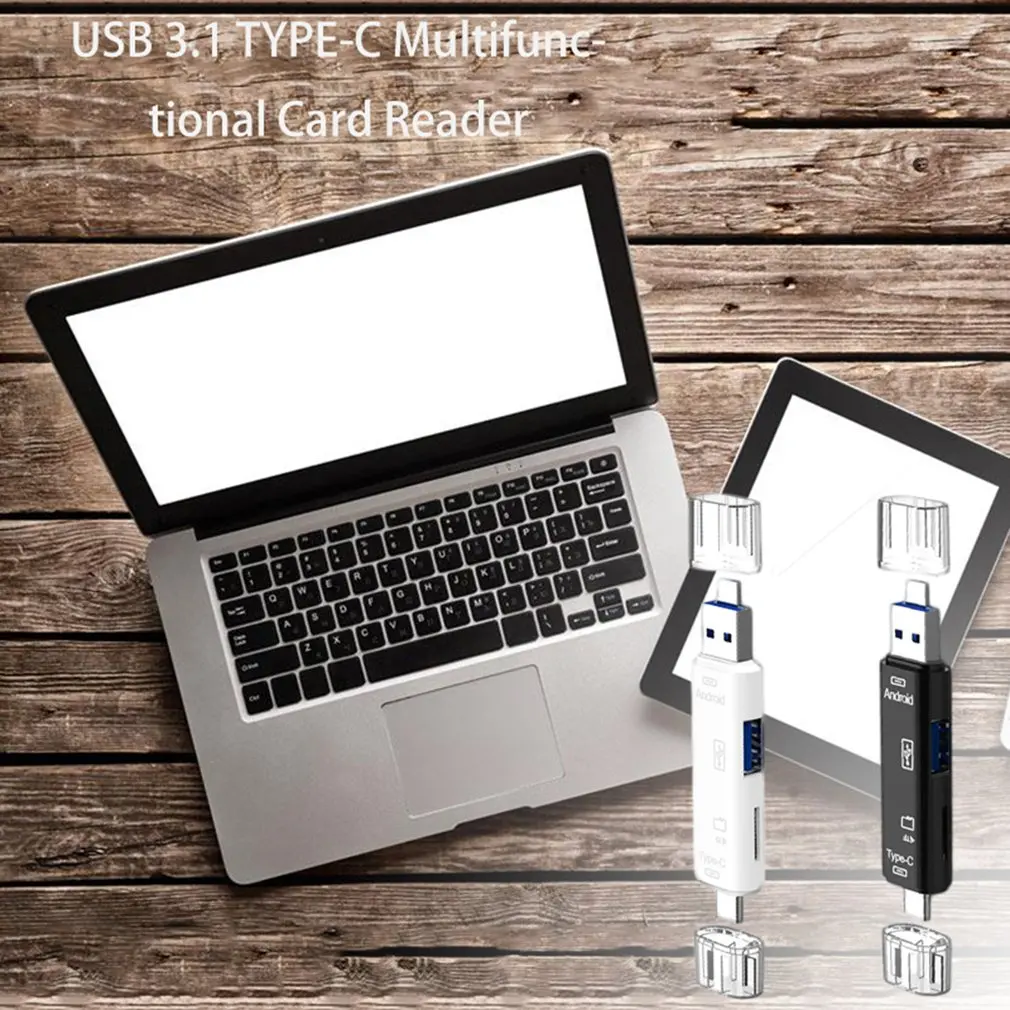 5 в 1 type-C кард-ридер Micro usb type-C OTG флэш-накопитель адаптер разъем Высокоскоростной TF OTG кард-ридер